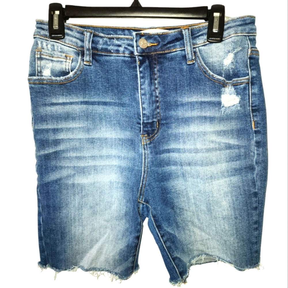 Distressed Denim Shorts